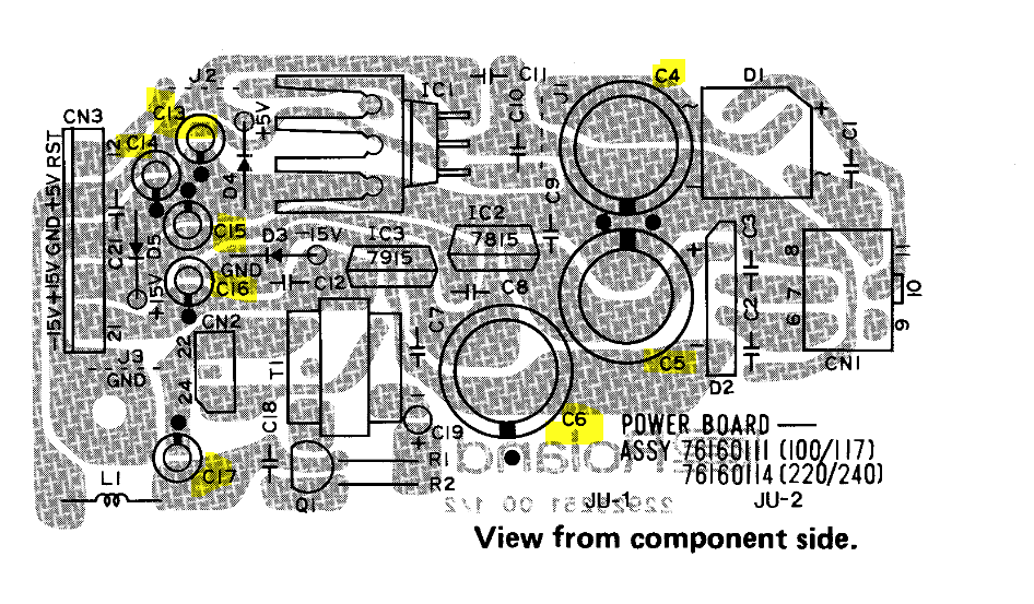 Alpha Juno Schema Power Supply Board